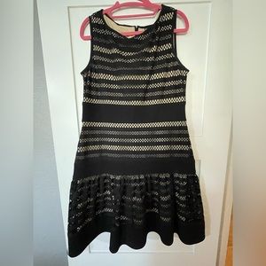 Taylor lace-look stretch black dress